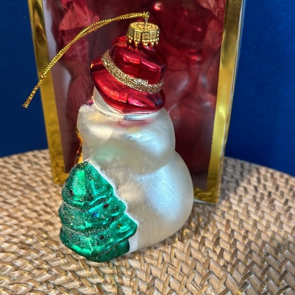 Vintage Spiegel Handblown & Handpainted Snowman & Snowchild Christmas Ornament - Picture 3 of 6